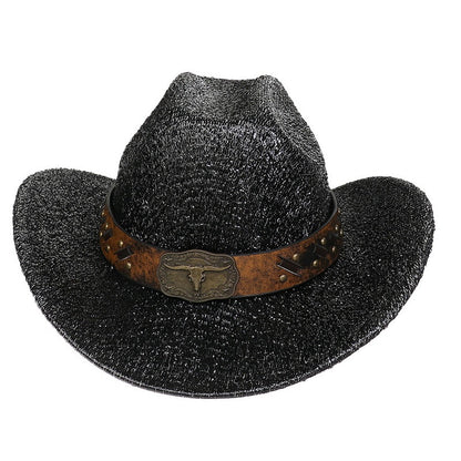 Glitter Cowboy Hat Halloween Black Gold Silver EVA Composite Cow Head Accessories - Urban Caps 