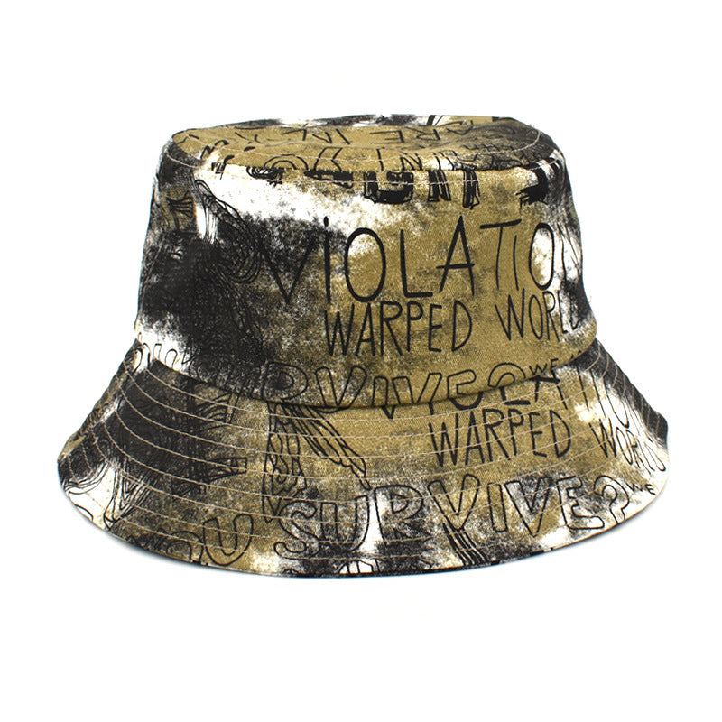 Women's New Graffiti Printing Bucket Hat Men's Summer Outdoor Travel Sun Protection Sun Hat Fashion Trend Bucket Hat - Urban Caps 
