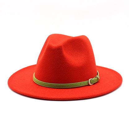 Woolen Hat Big Brimmed Hat Jazz Hat Felt Hat - Urban Caps 