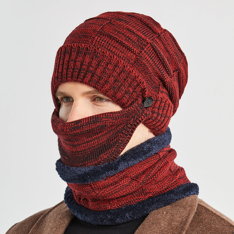 Hat Scarf Mask Three-piece Suit For Men To Keep Warm - Urban Caps 