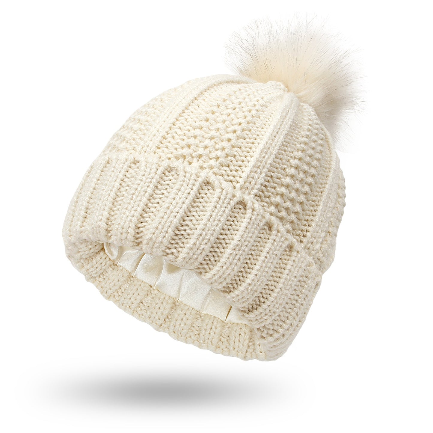 Woolen Cap Knitted Protection Hairstyle Silky Stretch Satin Knitted Hat - Urban Caps 