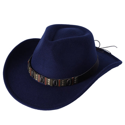 Woolen Hat Western Cowboy Top Hat Men's And Women's Curling Shell Accessories - Urban Caps 