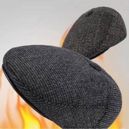 Men’s Winter Woolen Peaked Cap – Classic Plaid Design - Urban Caps 