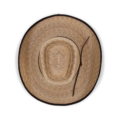 Billabong Bound Palm Straw Camp Drafter Hat with Bound Edge Brim and Suede Trim - Urban Caps
