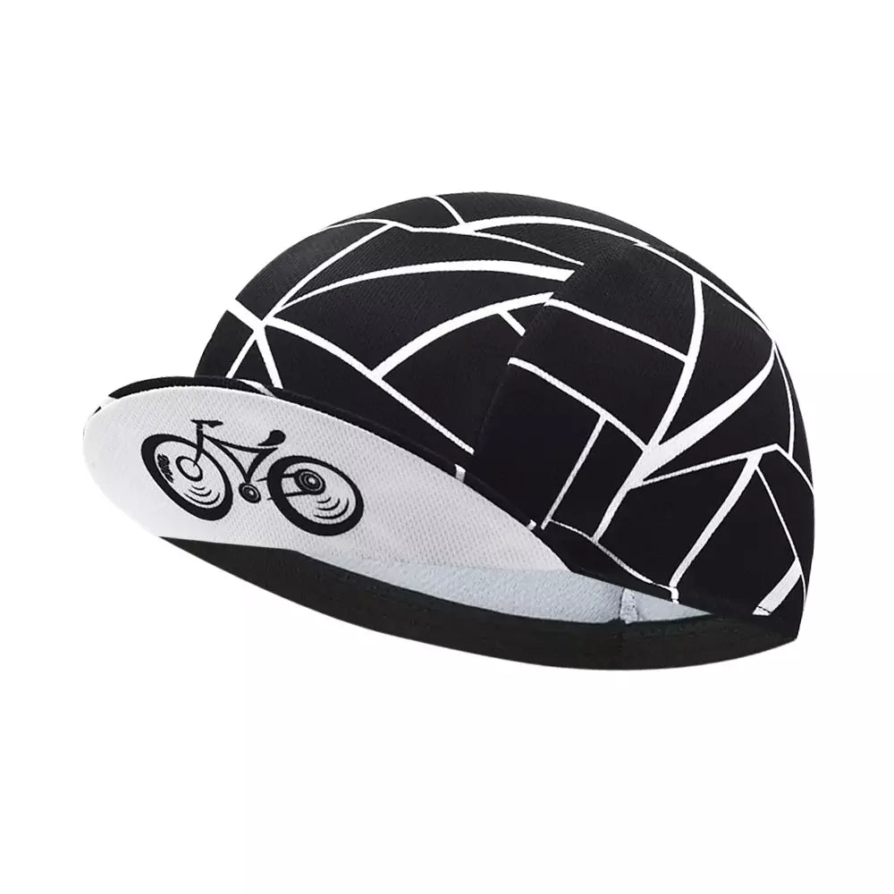 Casual Black And White Cycling Cap Lightweight Moisture Wicking Headwear