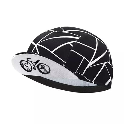 Casual Black And White Cycling Cap Lightweight Moisture Wicking Headwear