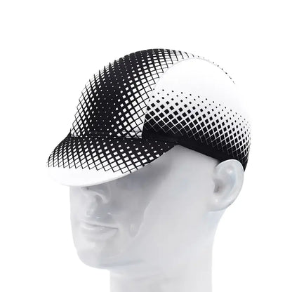 Casual Black And White Cycling Cap Lightweight Moisture Wicking Headwear