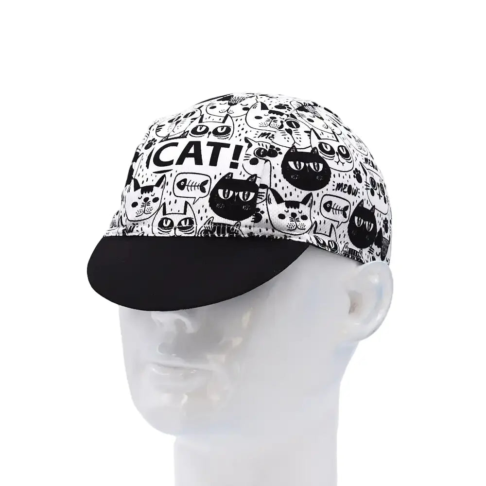 Casual Black And White Cycling Cap Lightweight Moisture Wicking Headwear