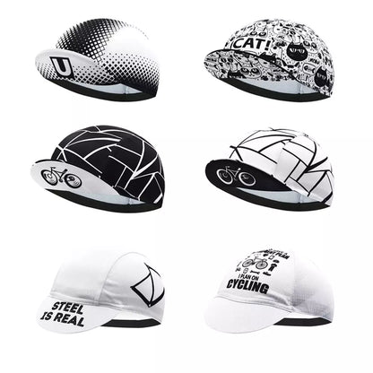 Casual Black And White Cycling Cap Lightweight Moisture Wicking Headwear