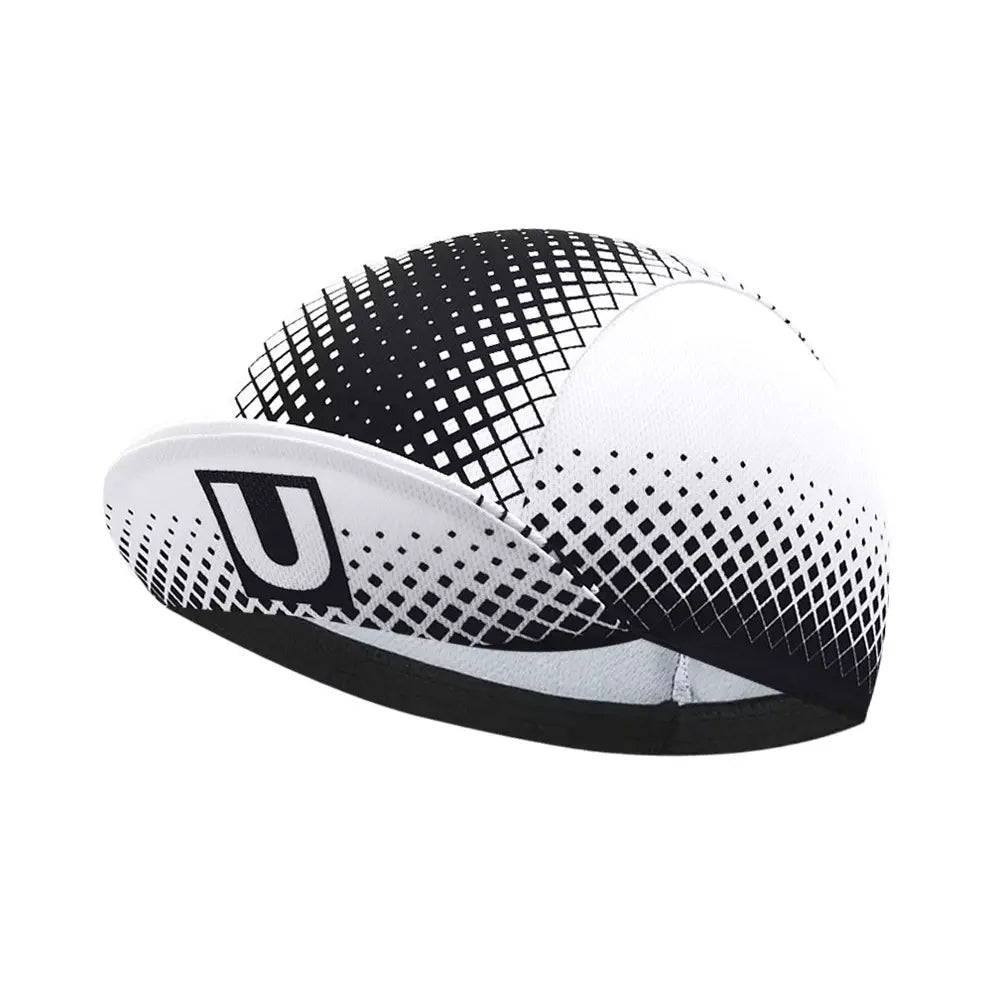 Casual Black And White Cycling Cap Lightweight Moisture Wicking Headwear