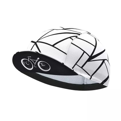Casual Black And White Cycling Cap Lightweight Moisture Wicking Headwear