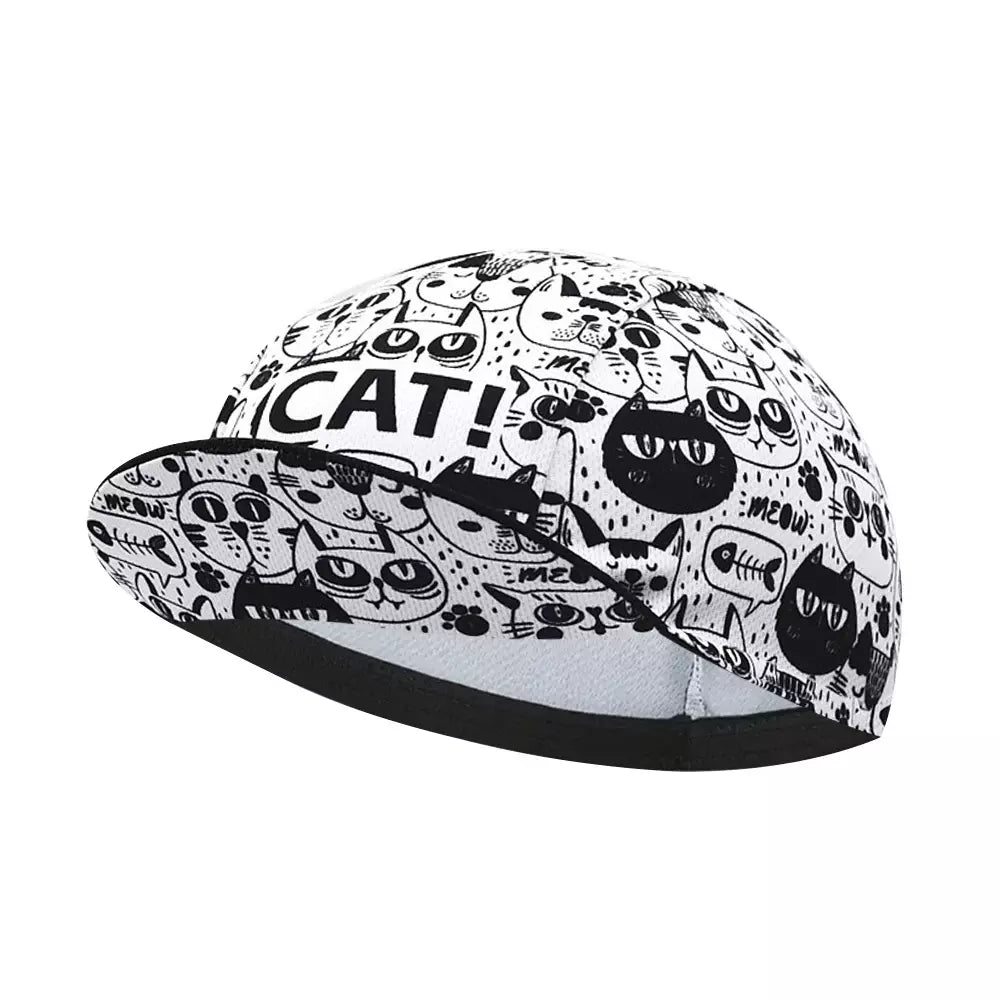 Casual Black And White Cycling Cap Lightweight Moisture Wicking Headwear