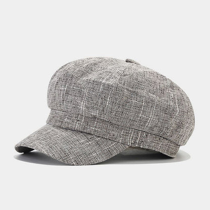 British Style Retro Fashion Light Board Octagonal Cap Women - Urban Caps
