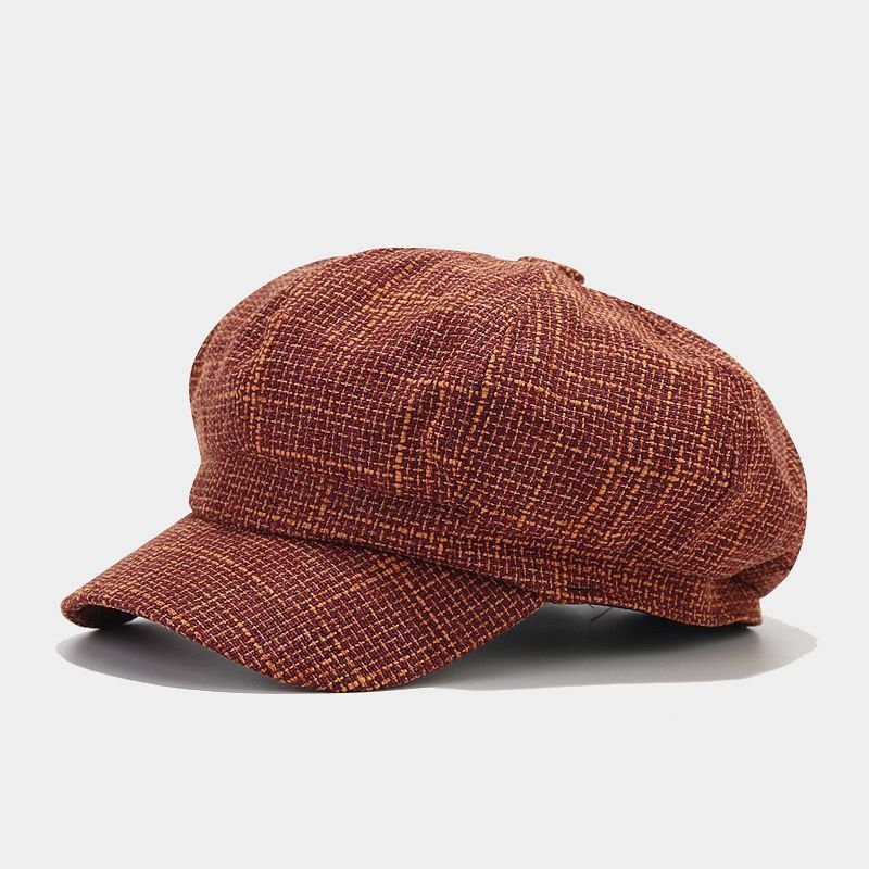 British Style Retro Fashion Light Board Octagonal Cap Women - Urban Caps