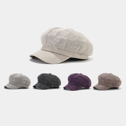 British Style Retro Fashion Light Board Octagonal Cap Women - Urban Caps