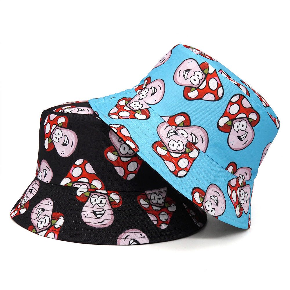 Bucket Cartoon Mushroom Double - sided Wear Bucket Hat - Urban Caps