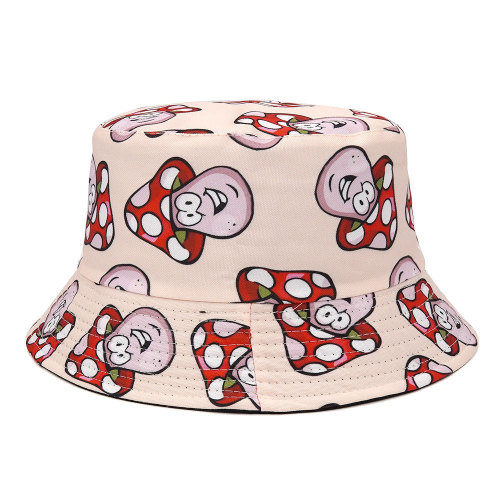 Bucket Cartoon Mushroom Double - sided Wear Bucket Hat - Urban Caps