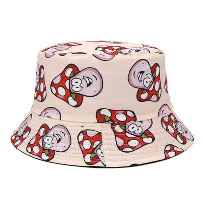 Bucket Cartoon Mushroom Double - sided Wear Bucket Hat - Urban Caps