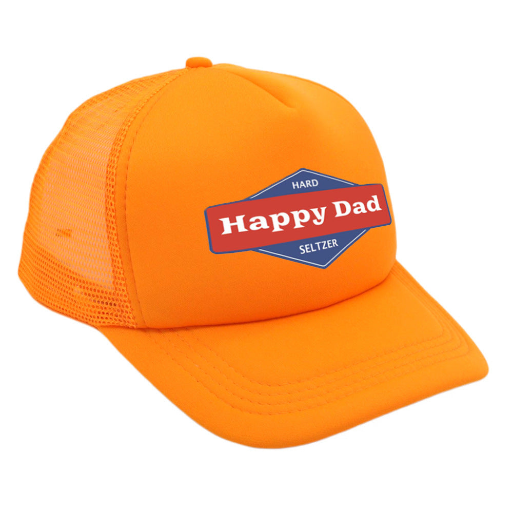 Hot Solid Color Mesh Happy Dad Baseball Summer Hat Male Truck Driver Mesh Peaked Cap - Urban Caps 