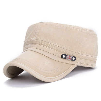 Washed Cotton Flat Top Cap – Distressed Twill Sun Hat | Adjustable Fit - Urban Caps 