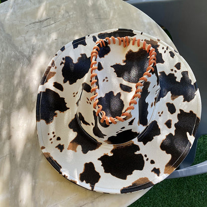Women's Leather Retro Western Cowboy Hat - Urban Caps 