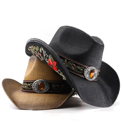 Cowboy Hat Tibet Tourism Photo Beach Sun-proof - Urban Caps 