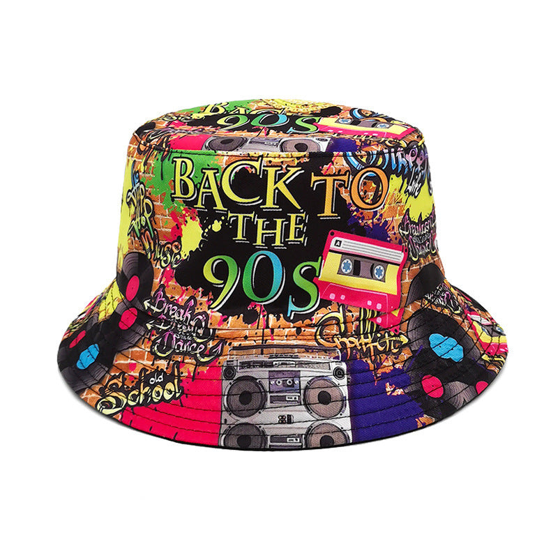 Women's Fashion Retro Nostalgic Tape Pattern Fisherman Hat - Urban Caps 