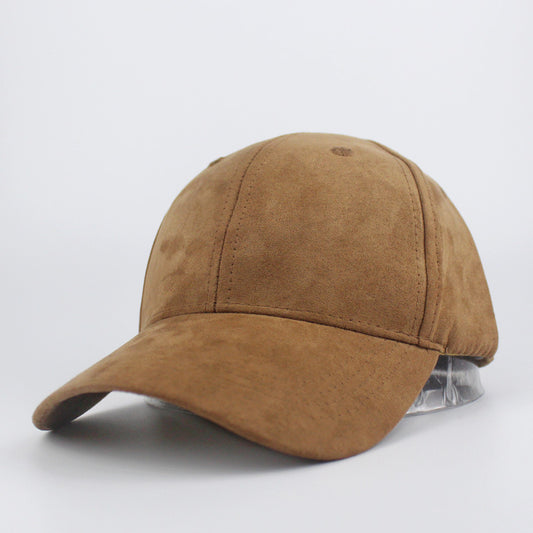 Suede Baseball Hat Solid Color Peaked Hat Black Brown Summer Sun Hat - Urban Caps 
