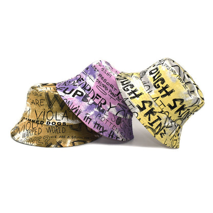 Women's New Graffiti Printing Bucket Hat Men's Summer Outdoor Travel Sun Protection Sun Hat Fashion Trend Bucket Hat - Urban Caps 