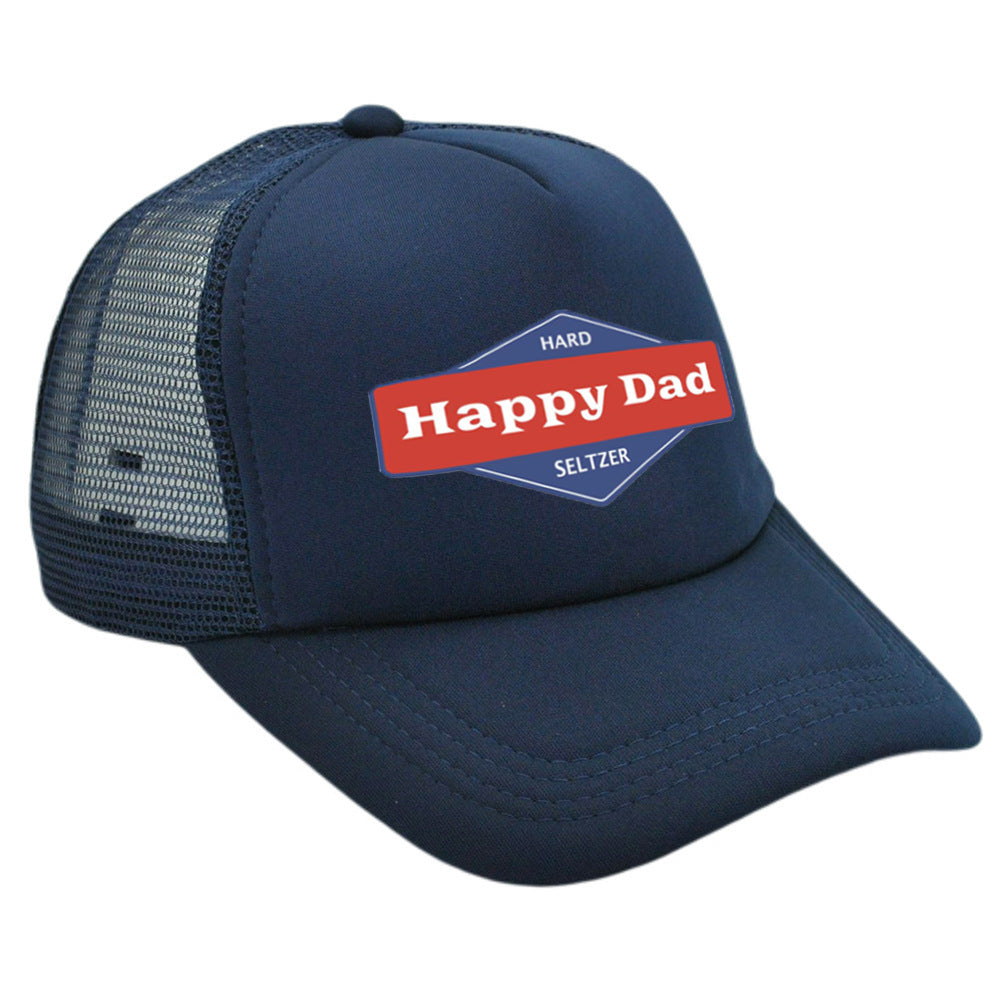 Hot Solid Color Mesh Happy Dad Baseball Summer Hat Male Truck Driver Mesh Peaked Cap - Urban Caps 