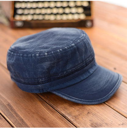 Washed Cotton Flat Top Cap – Distressed Twill Sun Hat | Adjustable Fit - Urban Caps 