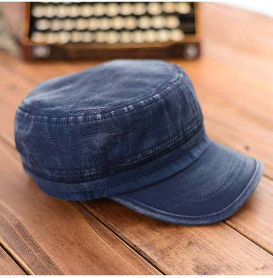 Washed Cotton Flat Top Cap – Distressed Twill Sun Hat | Adjustable Fit - Urban Caps 