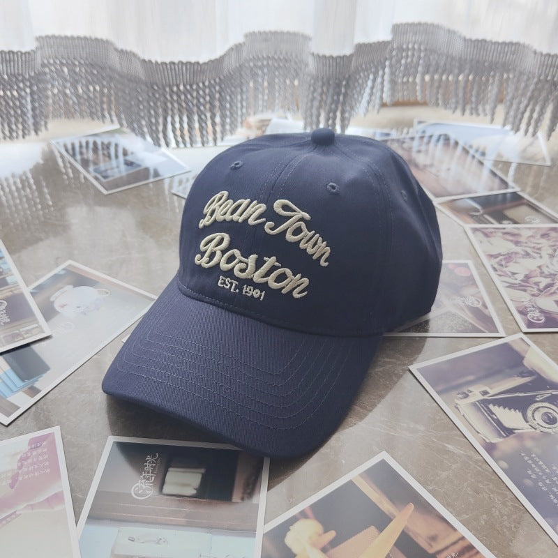 Big Head Circumference Letter Baseball Men'S Summer Soft Top Embroidery All-Match Peaked Outdoor Sun Hat