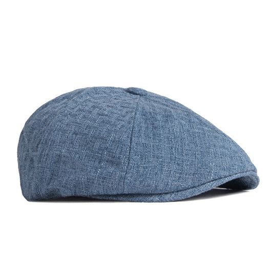 British Retro Octagonal Beret – Lightweight Linen Adjustable Cap - Urban Caps 