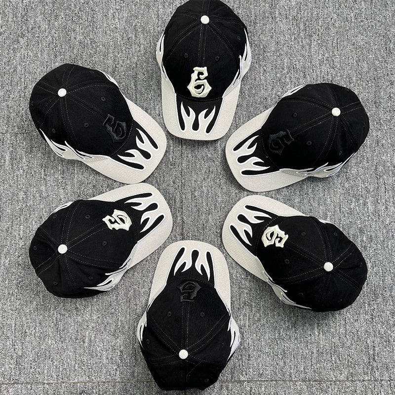 Hip Hop High Street Flame Baseball Hat - Urban Caps 