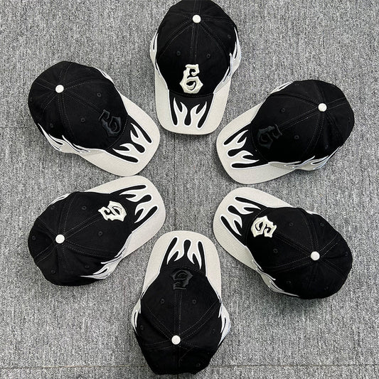 Hip Hop High Street Flame Baseball Hat - Urban Caps 