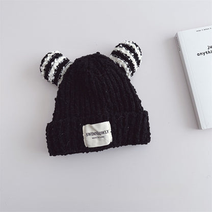 Ear Style Children's Stripes Knitted Hat Warm - Urban Caps 
