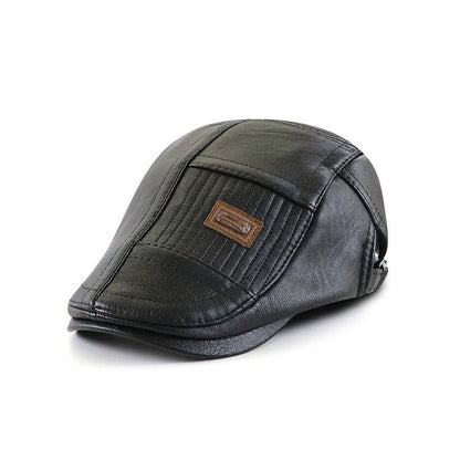 Men’s PU Leather Duckbill Cap – Color Block Design | Adjustable Fit - Urban Caps 