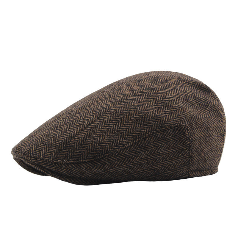 Winter Tweed Flat Cap Men's Newsboy Cap Baby British Retro Beret - Urban Caps 
