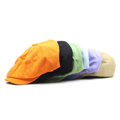 Cotton Hat Men's And Women's Beret Retro Solid Color Peaked Cap - Urban Caps 