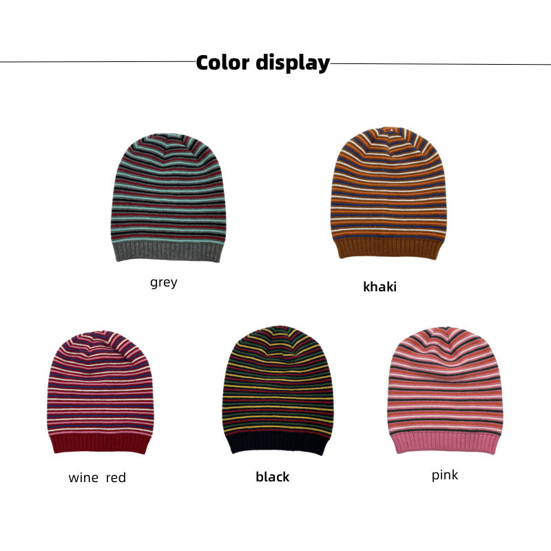 Stylish Striped Knitted Woolen Hat: Embrace Warmth with Flair