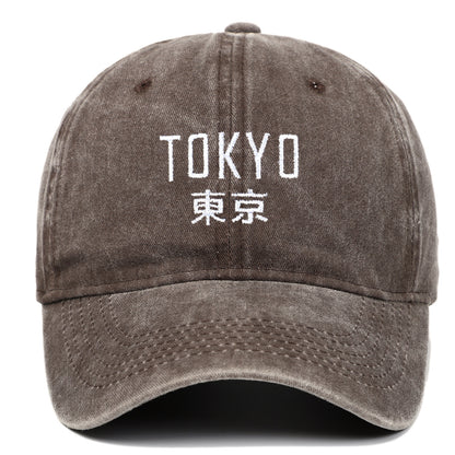 New Retro Washed Simple Tokyo Letters Hat - Urban Caps 
