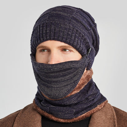 Hat Scarf Mask Three-piece Suit For Men To Keep Warm - Urban Caps 