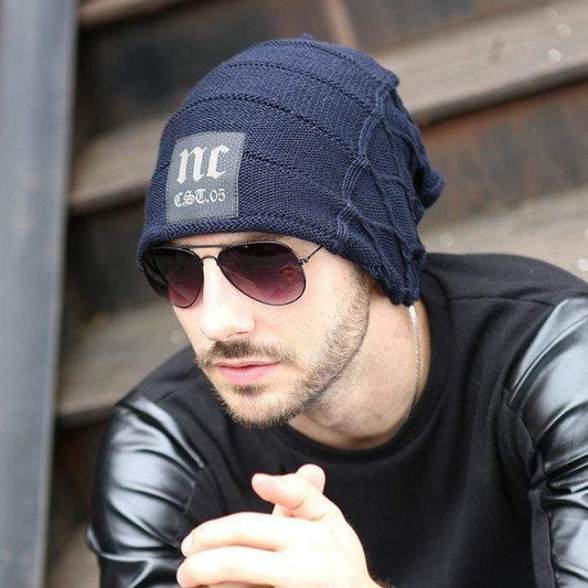 Winter Double Layer Fleece Thickened Men's Wool Knitted Hat - Urban Caps 