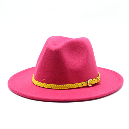 Woolen Hat Big Brimmed Hat Jazz Hat Felt Hat - Urban Caps 