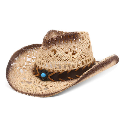 Hollow Out Western Cowboy Hat Straw Breathable - Urban Caps 