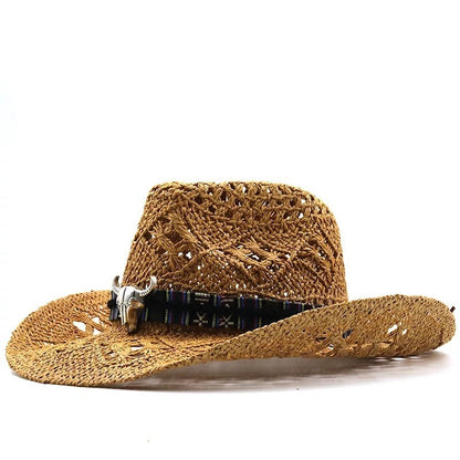 New Women's Beach Cowboy Straw Caps Sun Hat - Urban Caps 