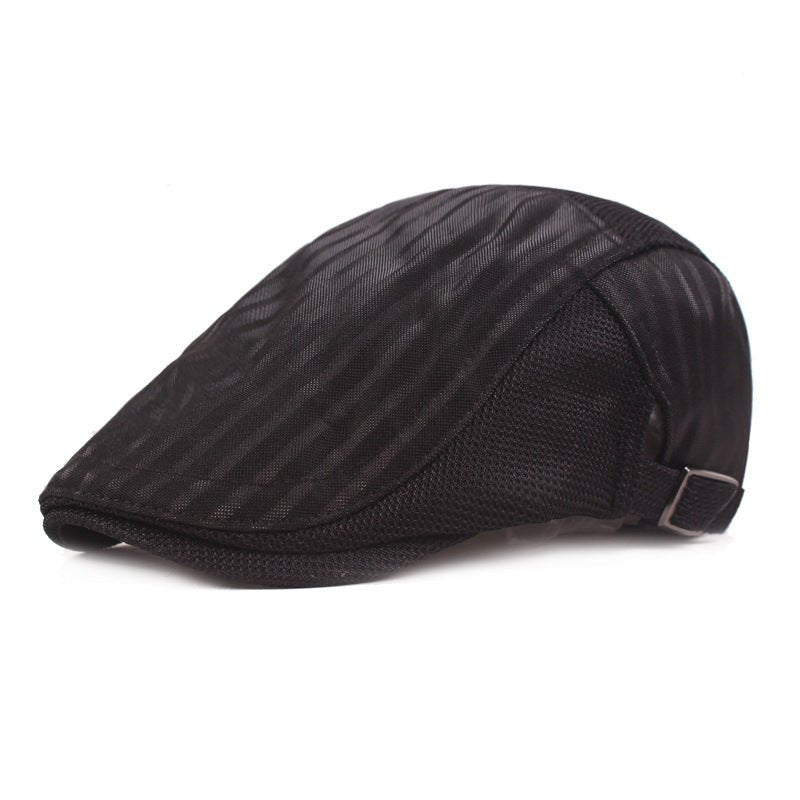 Cap for men ventilation mesh hood youth stripe forward Hat Women's sun protection Beret - Urban Caps
