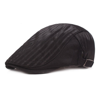 Cap for men ventilation mesh hood youth stripe forward Hat Women's sun protection Beret - Urban Caps