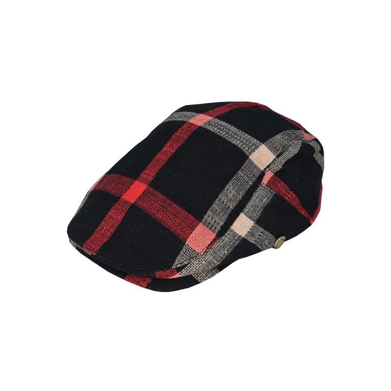 Carter Cotton Plaid Ivy Cap with Adjustable Stud Back Closure - Urban Caps